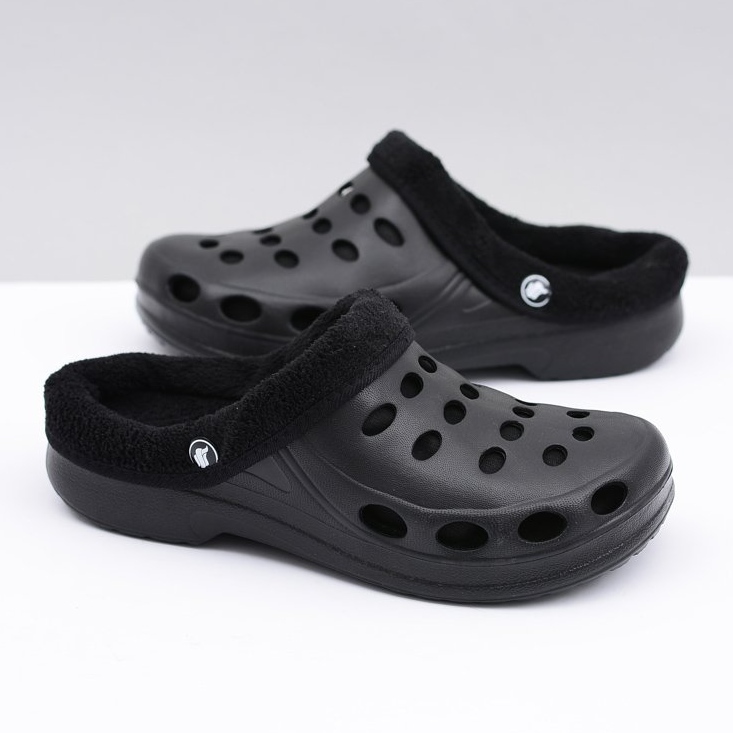 Flameshoes Chinelos femininos quentes preto Kroks Eva 1