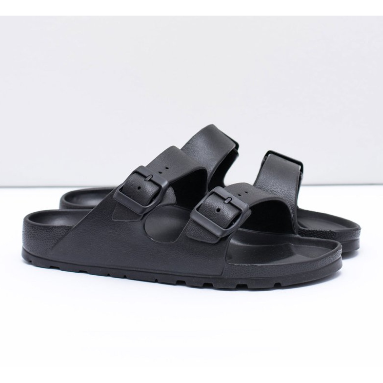 Flameshoes Chinelos masculinos pretos para jardim 1