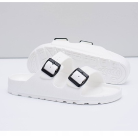 Flameshoes Chinelos leves de jardim branco masculino 2