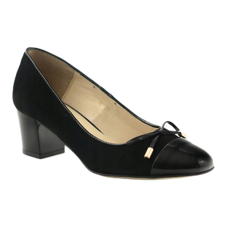 Bombas de couro com uma tigela Sagan 2275 Black Bow preto 1