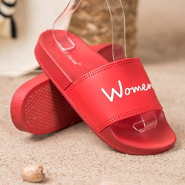 Small Swan Chinelos femininos vermelhos 1