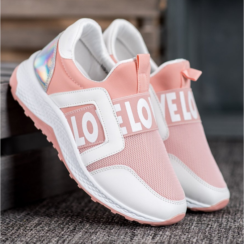 Seastar Slipons na plataforma do amor branco rosa 1