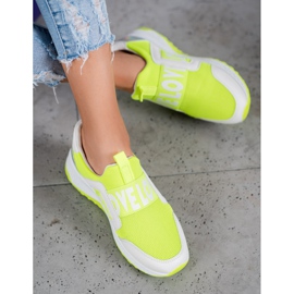 Seastar Slipons na plataforma do amor branco verde 1