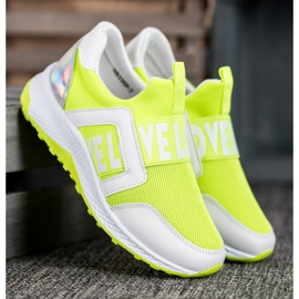 Seastar Slipons na plataforma do amor branco verde 2