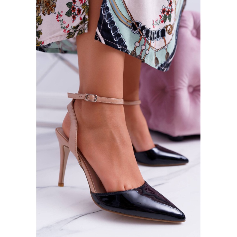 Sandálias de salto alto feminino preto bege ergola marrom 2