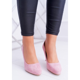 Pumps femininos rosa em camurça de salto Sergio Leone Campbell 1