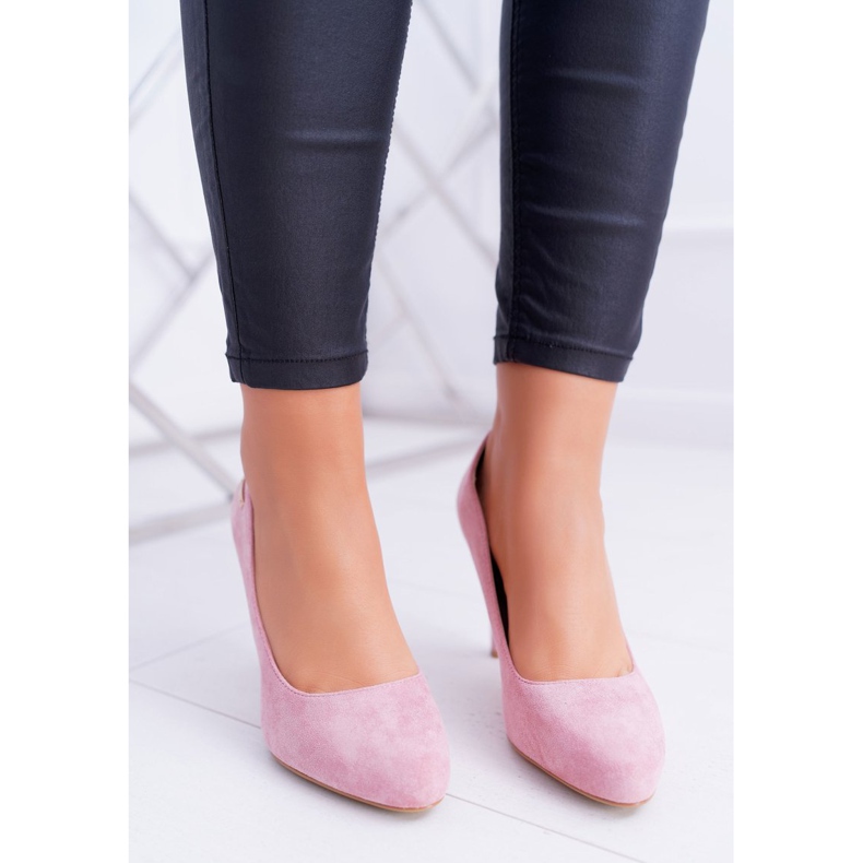 Pumps femininos rosa em camurça de salto Sergio Leone Campbell 1