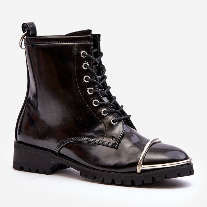 Botas femininas Lu Boo Black Workers com armação de aço Jacksy preto 1 Botas femininas Lu Boo Black Workers com armação de aço Jacksy preto 1