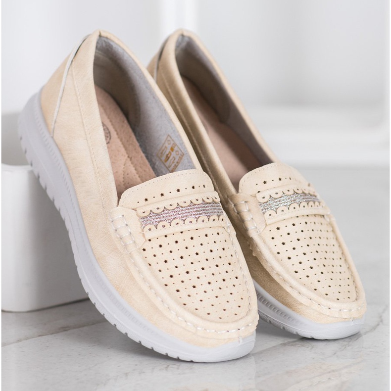 Small Swan Mocassins na plataforma castanho 2