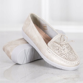 SHELOVET Mocassins confortáveis dourado 1