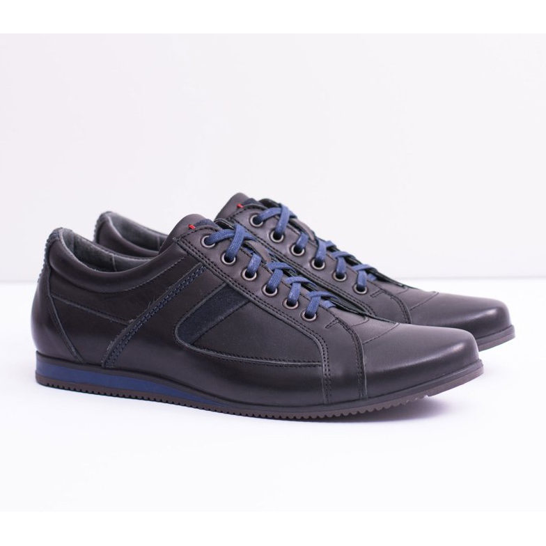 Neex Sapatos esportivos masculinos de couro Sferis preto 1