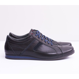 Neex Sapatos esportivos masculinos de couro Sferis preto 2