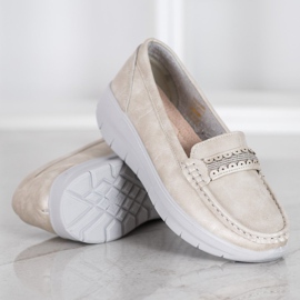 SHELOVET Mocassins confortáveis ​​na plataforma amarelo 1