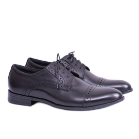 Iguana Sapatos formais de couro masculino Gerard Black preto 1