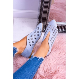 Sapatos sintéticos deslizantes femininos Lu Boo Blue Suede azul 2