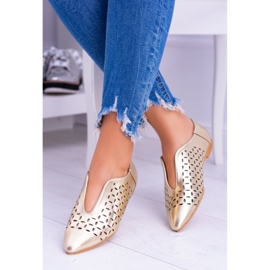 Sapatos deslizantes Synthia Lu Boo Golden feminino dourado 1