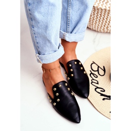 Mula Seniorita de chinelos Lu Boo feminino preto 2