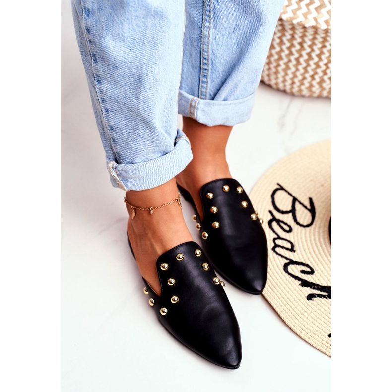 Mula Seniorita de chinelos Lu Boo feminino preto 2