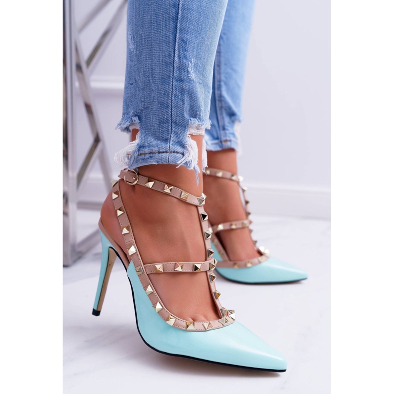 Saltos finos VICES femininos, lacados, azuis, com jatos Valenti azul 2 Saltos finos VICES femininos, lacados, azuis, com jatos Valenti azul 2