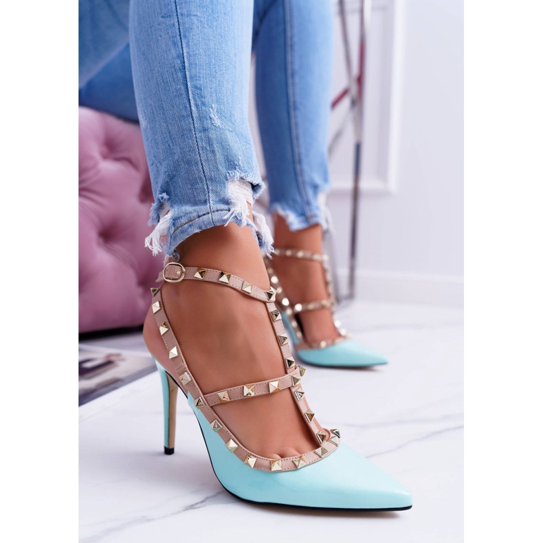 Saltos finos VICES femininos, lacados, azuis, com jatos Valenti azul 1 Saltos finos VICES femininos, lacados, azuis, com jatos Valenti azul 1