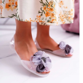 Lu Boo | Bailarinas de borracha Meliski flores candela branca branco 1