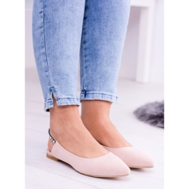 Bailarinas de camurça rosa de Lu Boo em Macron de strass Spitz 1