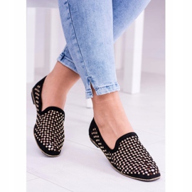 Lu Boo Black Openwork Ballerinas Lordsy Brads Carmar preto 2