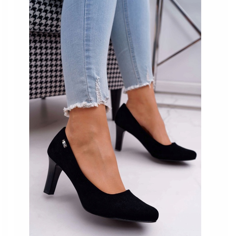 Sapatilhas femininas Sergio Leone Black Suede Orsola preto 1