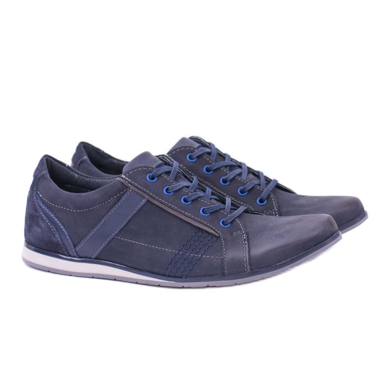 KOMODO Brogues de couro azul marinho Denali masculino 1
