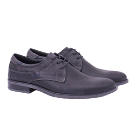 KOMODO Sapatos elegantes masculinos de couro preto Santiago 1