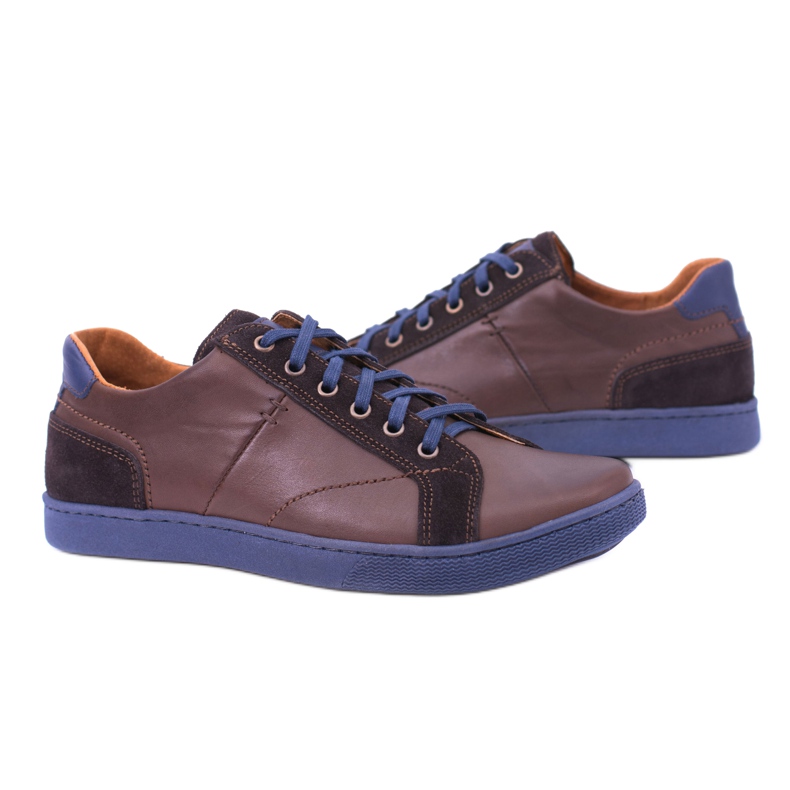 Neex Sapatos Ender Casuais Masculinos de Couro Marrom Escuro castanho 1