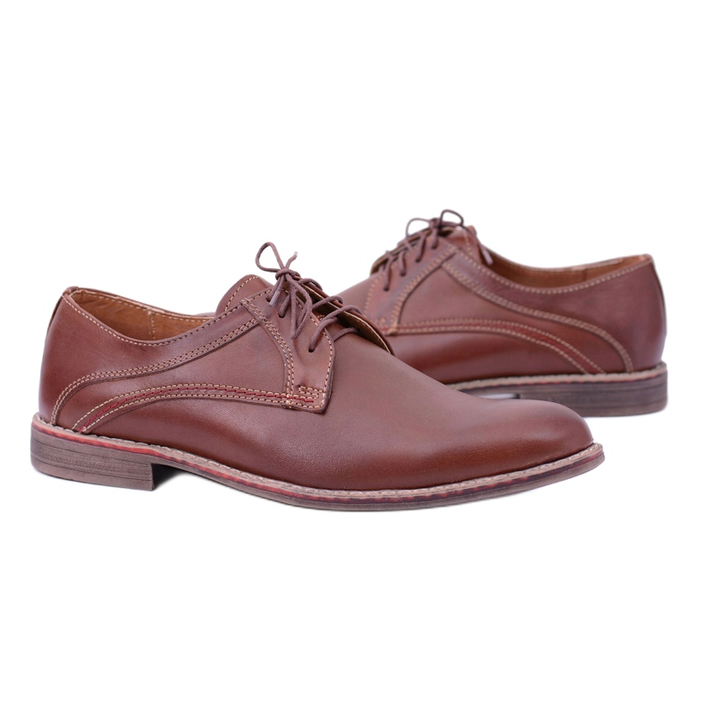 Lema Sapatos Brogues Marrom Formais de Couro Masculino Rick castanho 1