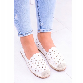 Lu Boo Feminino Bailarinas Alpercatas Brancas Macarena Flores branco 2