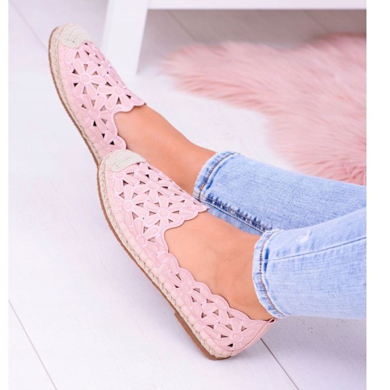 Lu Boo Feminino Bailarinas Rosa Alpercatas Macarena Flores 1