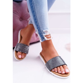 Lu Boo feminino chinelos pretos com lantejoulas guloseimas 1