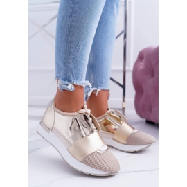 Lu Boo feminino calçado desportivo dourado Madoni 1