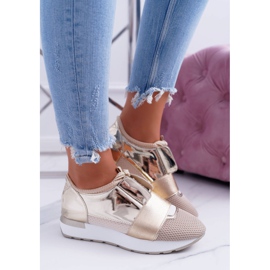 Lu Boo feminino calçado desportivo dourado Madoni 2