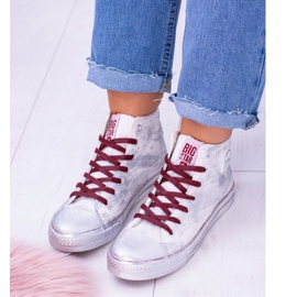 Tênis banhado a prata Big Star High White BB274016 branco 2