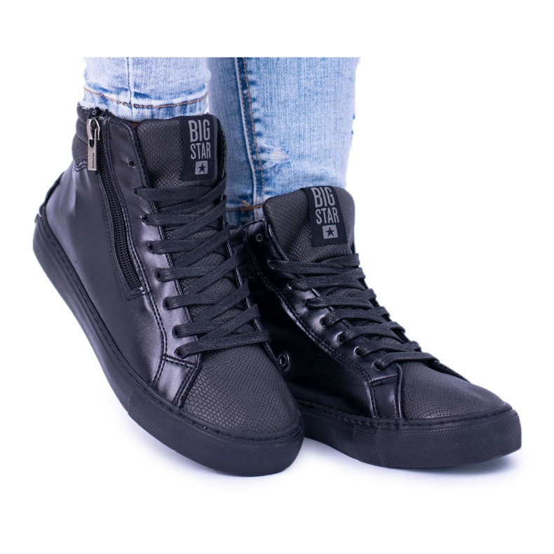 Tênis alto preto feminino Big Star BB274728 1