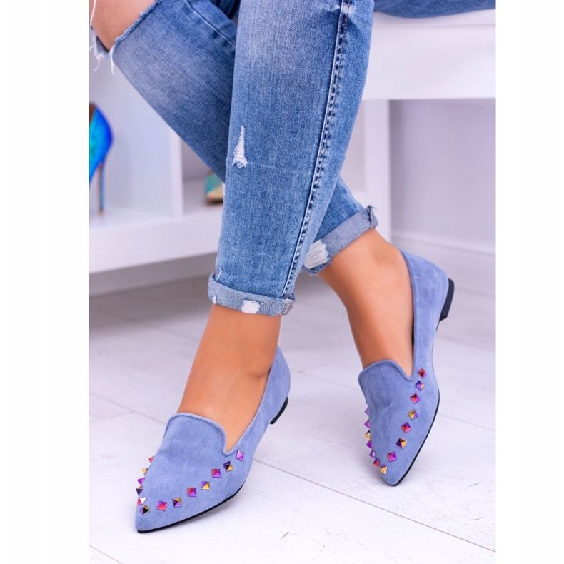 Lu Boo Blue Lords Jatos Iridescent Suede Spike azul 1