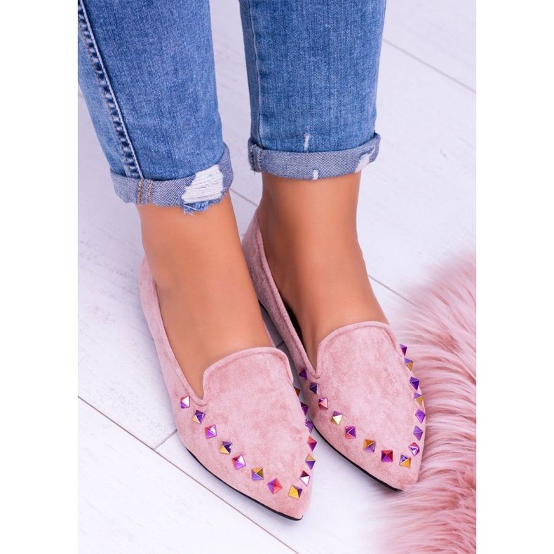 Lu Boo Pink Lords Jatos Iridescent Suede Spike rosa 2