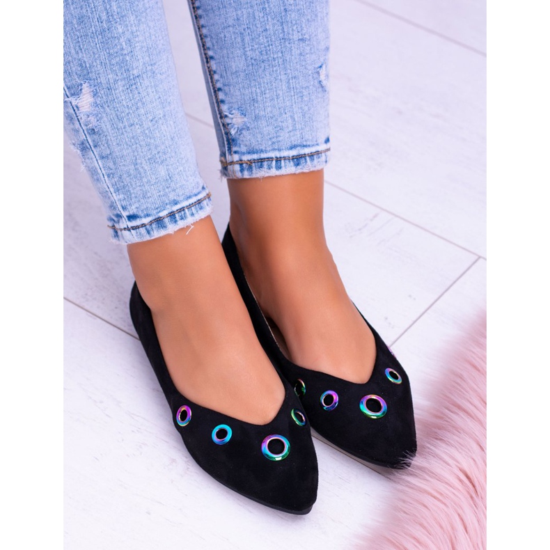 Lu Boo Black Ballerina In Spitz Gasoline Eyelets Octavia preto 2