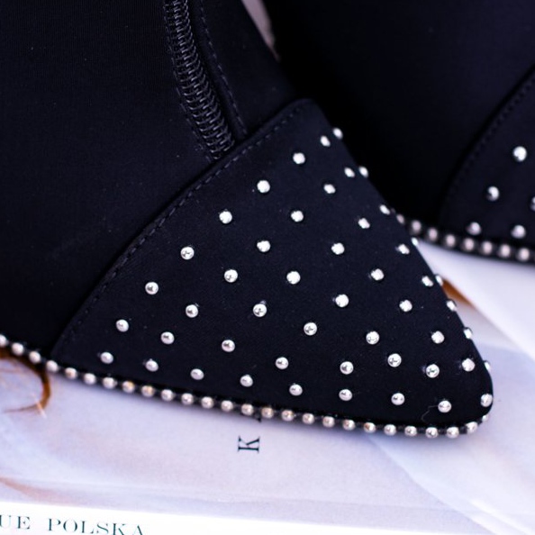 BUGO Botas de camurça preta com salto Regio preto 2