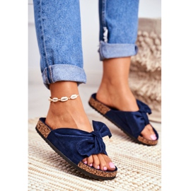 PS1 Chinelos femininos azul marinho com cortiça curva Wendy 2