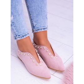 Lu Boo Brogues rosa com recortes de miçangas Merseo 2