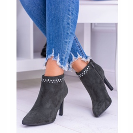 Vinceza Botas oliva femininas em salto alto Rebites Bemi verde 1