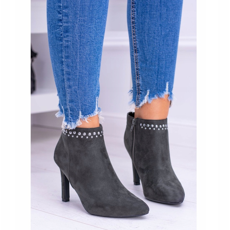 Vinceza Botas oliva femininas em salto alto Rebites Bemi verde 2