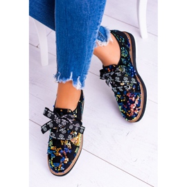 Brogues feminino camurça multicolor ao luar Lu Boo preto multicolorido 1