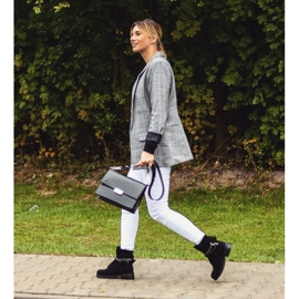 Botas Lu Boo Black feminino com zíper Lantejoulas Rafell preto 2