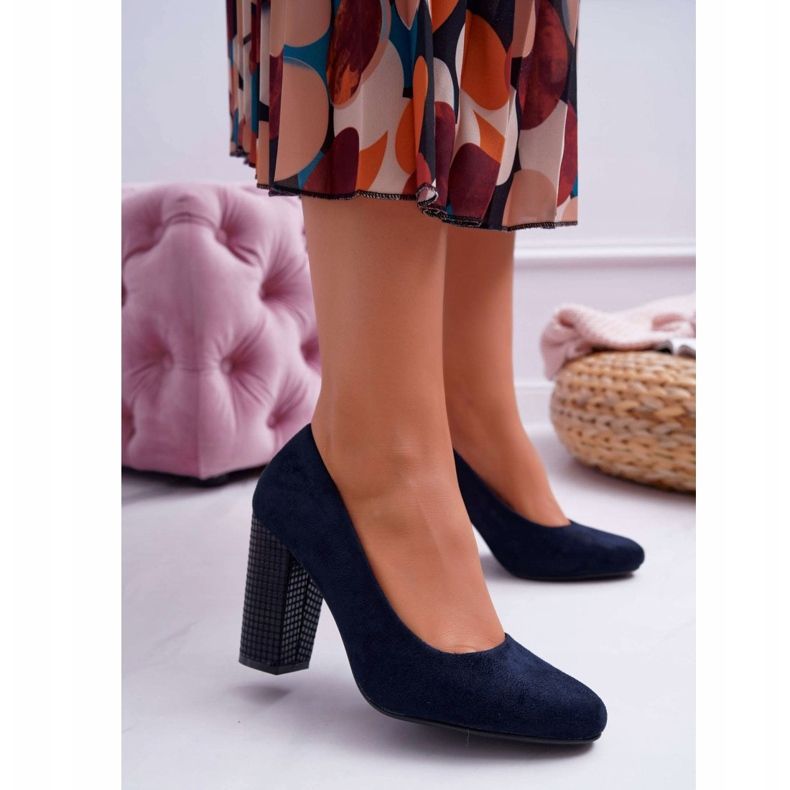 Bombas femininas Sergio Leone PB200 camurça azul marinho selva 1